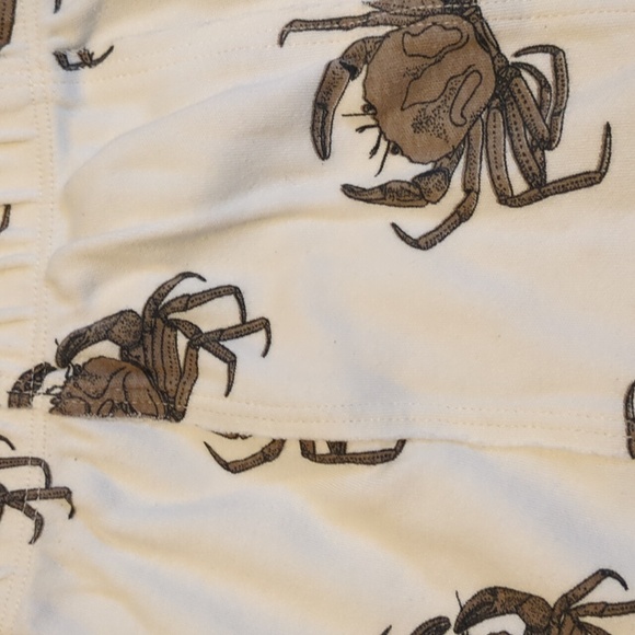 EUC 18-24M Kate Quinn Classic Panda Pants Crab 🦀 Raw Edge Cotton White Brown - Picture 2 of 4
